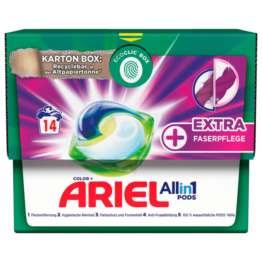 Ariel Colorwaschmittel + extra Faserpflege All-in-1 Pods 352,8g, 14WL